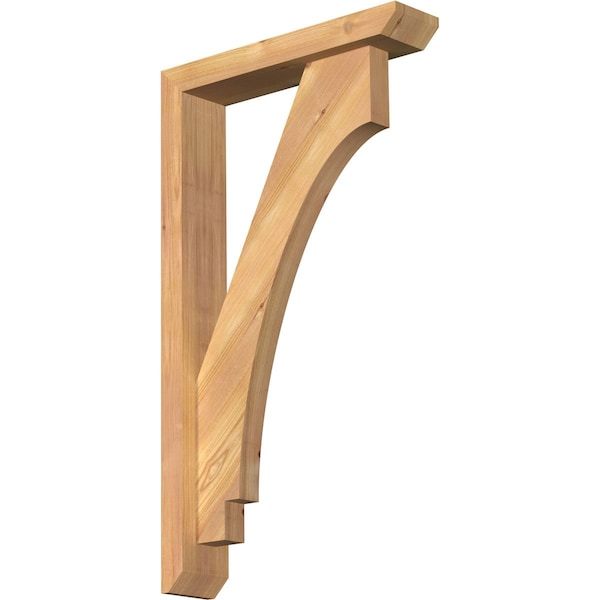 Ekena Millwork Imperial Slat Smooth Bracket w/ Offset Brace, Western Red Cedar, 3 1/2"W x 16"D x 28"H BKT0402X16X28IMP06SWR - main